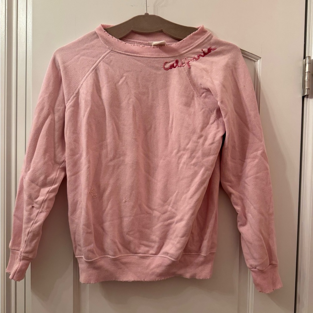 Pink Sweatshirt with Embroidered Detail